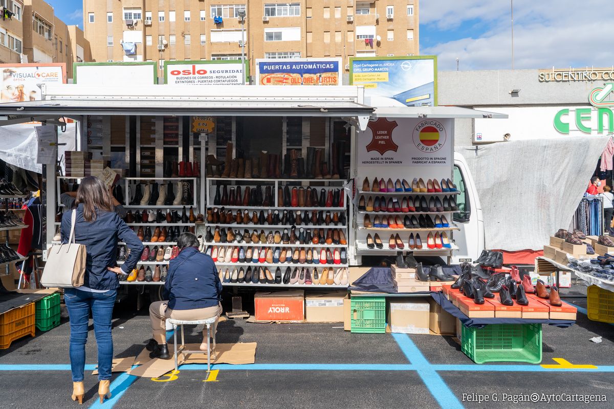 Mercadillo Cenit, avenida Ribera de San Javier. Imagen de archivo.