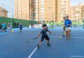 Visita a las nuevas pistas de tenis del Pabell�n Central y clausura del curso de la Escuela municipal de tenis
