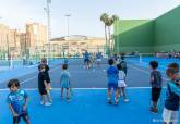 Visita a las nuevas pistas de tenis del Pabell�n Central y clausura del curso de la Escuela municipal de tenis