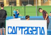Visita a las nuevas pistas de tenis del Pabell�n Central y clausura del curso de la Escuela municipal de tenis