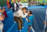Visita a las nuevas pistas de tenis del Pabell�n Central y clausura del curso de la Escuela municipal de tenis