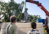 Culmina la instalaci�n del monumento a Alatriste que se inaugura el viernes en un acto abierto al p�blico